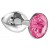 Малая серебристая анальная пробка Diamond Pink Sparkle Small с розовым кристаллом - 7 см. - Lola Games - купить с доставкой в Петропавловске-Камчатском