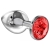 Большая серебристая анальная пробка Diamond Red Sparkle Large с красным кристаллом - 8 см. - Lola Games - купить с доставкой в Петропавловске-Камчатском