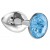 Малая серебристая анальная пробка Diamond Light blue Sparkle Small с голубым кристаллом - 7 см. - Lola Games - купить с доставкой в Петропавловске-Камчатском