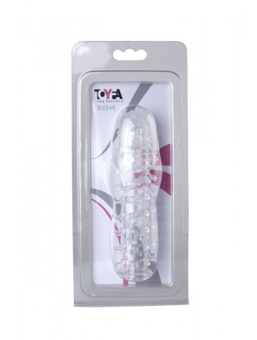 Прозрачная, закрытая насадка с шипами и точками - 13,5 см. - Toyfa Basic - в Петропавловске-Камчатском купить с доставкой