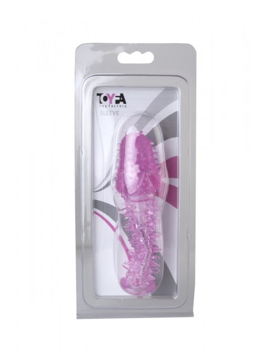 Закрытая насадка розового цвета с шипами и точками - 13,5 см. - Toyfa Basic - в Петропавловске-Камчатском купить с доставкой