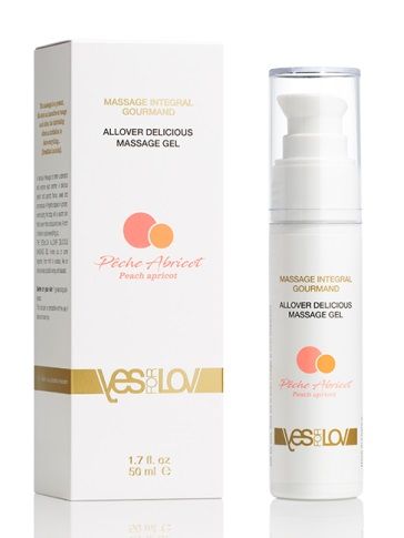Универсальный массажный гель-смазка Allover Delicious Massage Gel с ароматом персика и аброкоса - 50 мл. - YESforLOV - купить с доставкой в Петропавловске-Камчатском