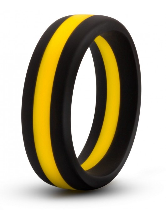 Черно-желтое силиконовое эрекционное кольцо Silicone Go Pro Cock Ring - Blush Novelties - в Петропавловске-Камчатском купить с доставкой