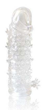 Закрытая прозрачная рельефная насадка Crystal sleeve - 13 см. - Erowoman-Eroman - в Петропавловске-Камчатском купить с доставкой