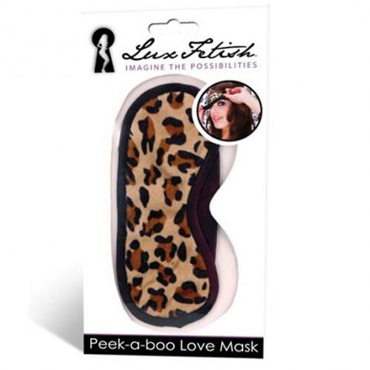 Леопардовая маска на глаза Peek-a-Boo - Lux Fetish - купить с доставкой в Петропавловске-Камчатском