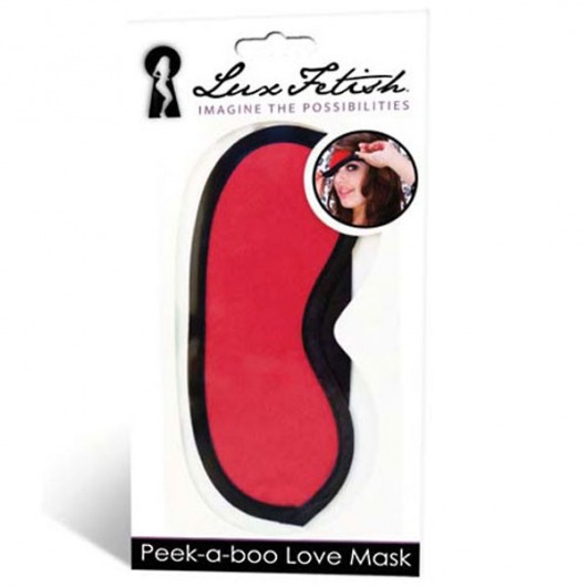 Красная маска на глаза Peek-a-Boo - Lux Fetish - купить с доставкой в Петропавловске-Камчатском