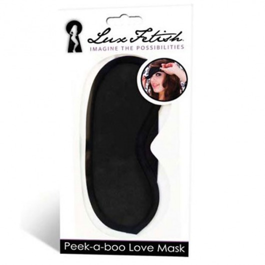 Черная маска на глаза Peek-a-Boo - Lux Fetish - купить с доставкой в Петропавловске-Камчатском