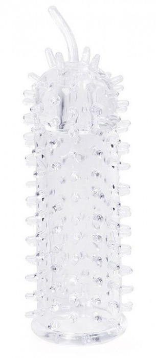 Закрытая рельефная насадка Crystal sleeve с усиками - 12 см. - Erowoman-Eroman - в Петропавловске-Камчатском купить с доставкой