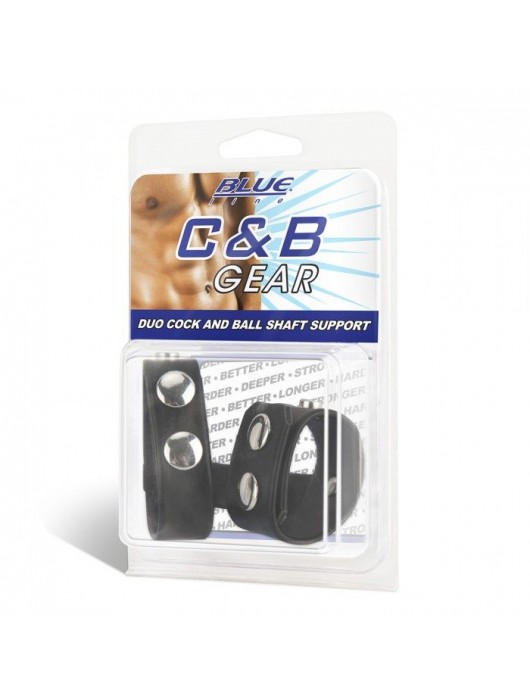 Двойной поддерживаюший ремень для пениса с заклепками - BlueLine - купить с доставкой в Петропавловске-Камчатском