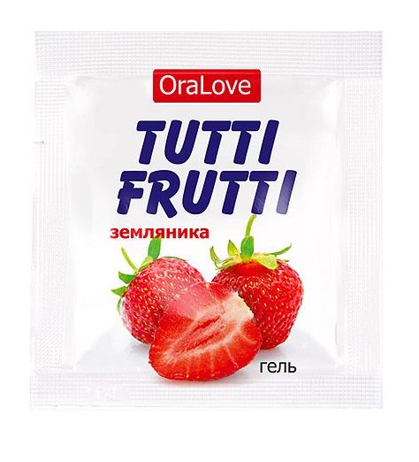 Пробник гель-смазки Tutti-frutti с земляничным вкусом - 4 гр. - Биоритм - купить с доставкой в Петропавловске-Камчатском