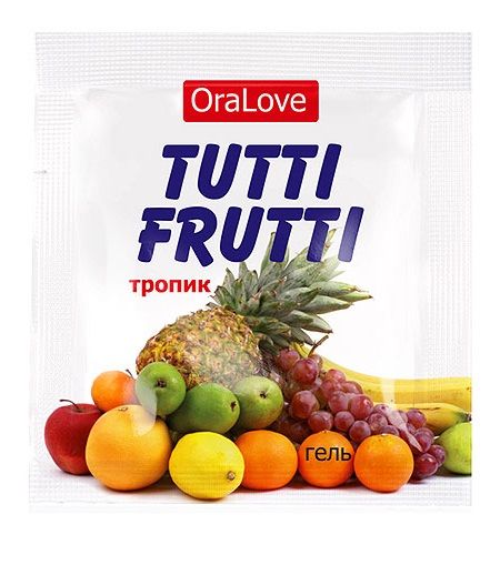 Пробник гель-смазки Tutti-frutti со вкусом тропических фруктов - 4 гр. - Биоритм - купить с доставкой в Петропавловске-Камчатском