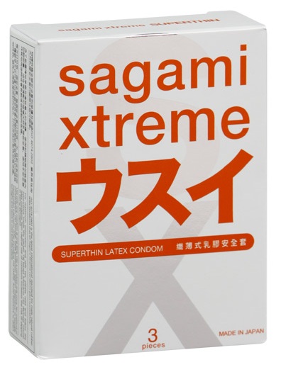 Ультратонкие презервативы Sagami Xtreme SUPERTHIN - 3 шт. - Sagami - купить с доставкой в Петропавловске-Камчатском