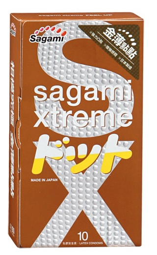 Презервативы Sagami Xtreme FEEL UP с точечной текстурой и линиями прилегания - 10 шт. - Sagami - купить с доставкой в Петропавловске-Камчатском