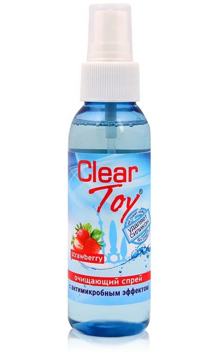 Очищающий спрей для игрушек CLEAR TOY Strawberry - 100 мл. - Биоритм - купить с доставкой в Петропавловске-Камчатском