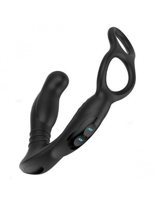 Черная анальная пробка NEXUS SIMUL8 с фиксацией на теле кольцами - Nexus Range - в Петропавловске-Камчатском купить с доставкой