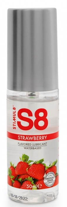 Лубрикант S8 Flavored Lube со вкусом клубники - 50 мл. - Stimul8 - купить с доставкой в Петропавловске-Камчатском