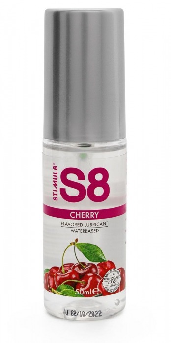 Смазка на водной основе S8 Flavored Lube со вкусом вишни - 50 мл. - Stimul8 - купить с доставкой в Петропавловске-Камчатском