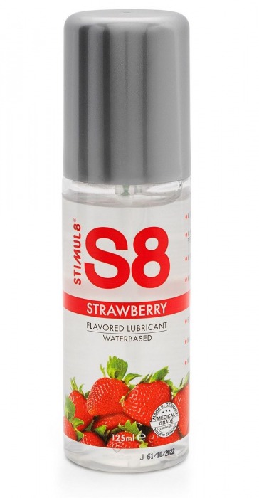 Смазка на водной основе S8 Flavored Lube со вкусом клубники - 125 мл. - Stimul8 - купить с доставкой в Петропавловске-Камчатском