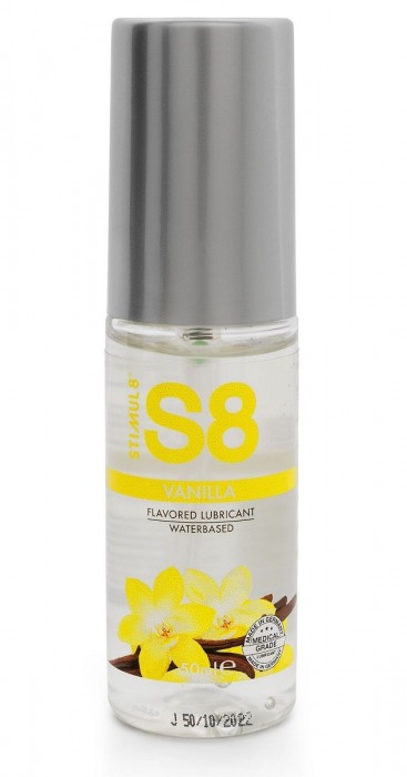 Лубрикант на водной основе S8 Flavored Lube со вкусом ванили - 50 мл. - Stimul8 - купить с доставкой в Петропавловске-Камчатском