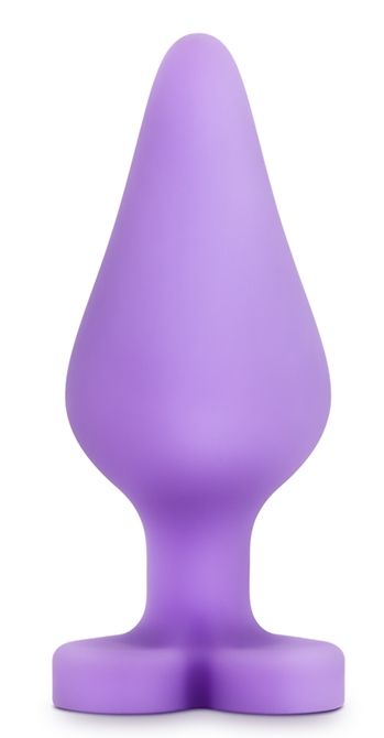 Фиолетовая анальная пробка Naughty Candy Heart Do Me Now - 8,9 см. - Blush Novelties - купить с доставкой в Петропавловске-Камчатском
