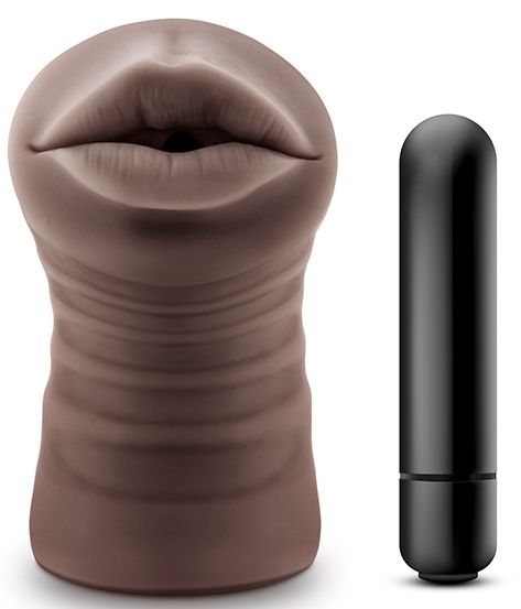 Коричневый мастурбатор-ротик Heather - Blush Novelties - в Петропавловске-Камчатском купить с доставкой