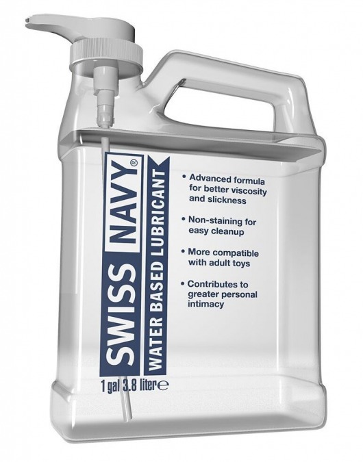 Канистра лубриканта Swiss Navy Water Based Lube на водной основе - 3,8 л. - Swiss navy - купить с доставкой в Петропавловске-Камчатском