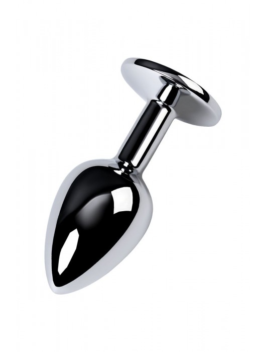 Серебристая конусовидная анальная пробка с фиолетовым кристаллом - 7 см. - ToyFa - купить с доставкой в Петропавловске-Камчатском