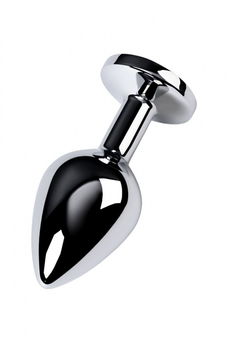 Серебристая конусовидная анальная пробка с голубым кристаллом - 8 см. - ToyFa - купить с доставкой в Петропавловске-Камчатском