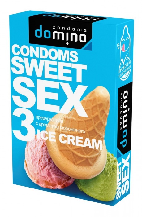 Презервативы для орального секса DOMINO Sweet Sex с ароматом мороженого - 3 шт. - Domino - купить с доставкой в Петропавловске-Камчатском
