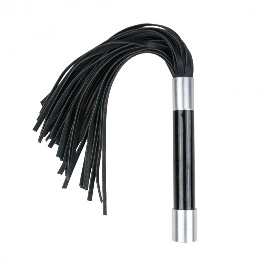 Черная плеть Easytoys Flogger With Metal Grip - 38 см. - Easy toys - купить с доставкой в Петропавловске-Камчатском