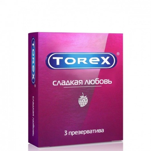 Презервативы Torex  Сладкая любовь  с ароматом клубники - 3 шт. - Torex - купить с доставкой в Петропавловске-Камчатском