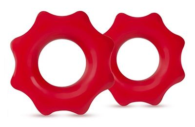 Набор из 2 красных фигурных эрекционных колец NUTZ - Blush Novelties - в Петропавловске-Камчатском купить с доставкой