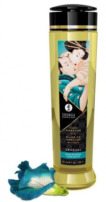Массажное масло Sensual с цветочным ароматом - 240 мл. - Shunga - купить с доставкой в Петропавловске-Камчатском
