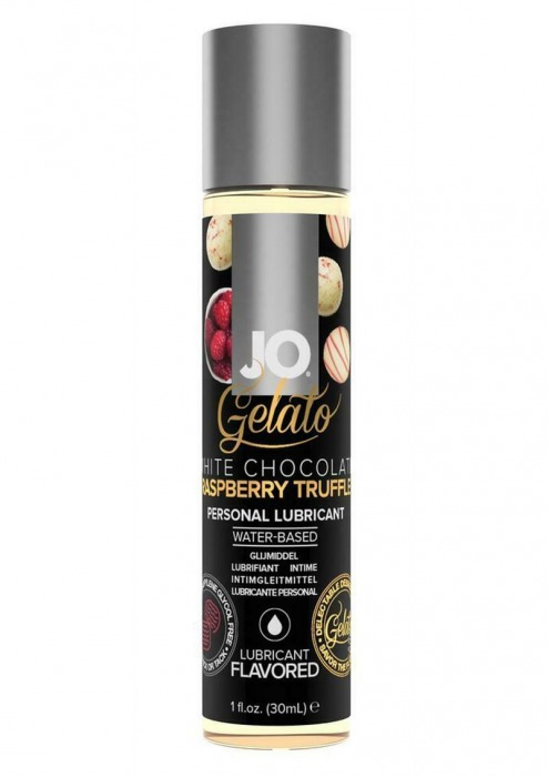Лубрикант с ароматом трюфелей из белого шоколада и малины JO GELATO WHITE CHOCOLATE RASPBERRY TRUFFLE - 30 мл. - System JO - купить с доставкой в Петропавловске-Камчатском