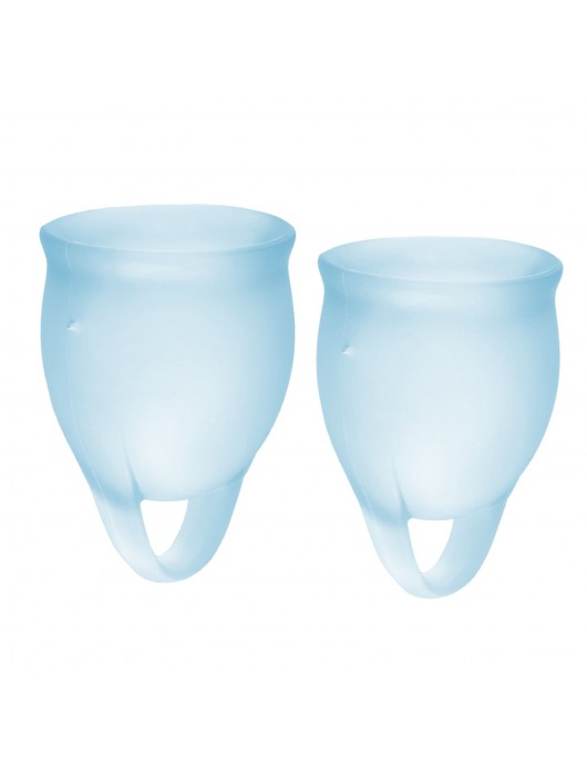 Набор голубых менструальных чаш Feel confident Menstrual Cup - Satisfyer - купить с доставкой в Петропавловске-Камчатском