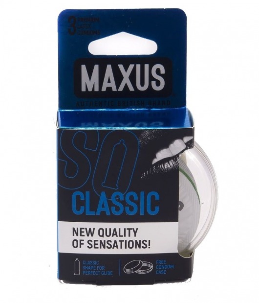 Классические презервативы в пластиковом кейсе MAXUS Classic - 3 шт. - Maxus - купить с доставкой в Петропавловске-Камчатском