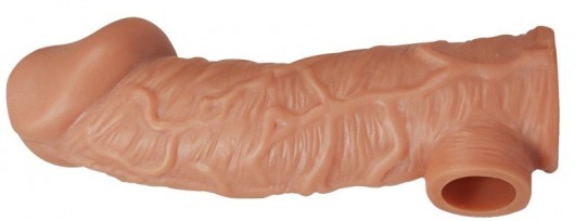 Телесная насадка на фаллос с отверстием для мошонки EXTREME SLEEVE - 17,6 см. - KOKOS - в Петропавловске-Камчатском купить с доставкой