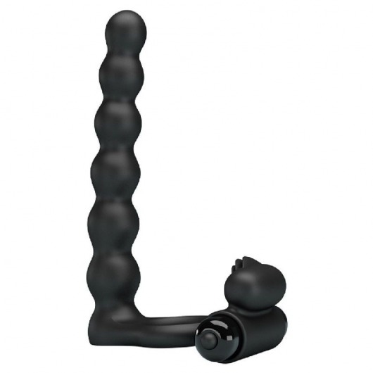 Черная насадка для двойной стимуляции Hercules Penis Sheath III - 15,3 см. - Baile - купить с доставкой в Петропавловске-Камчатском