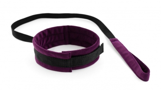 Фиолетово-черный ошейник My Rules с поводком - БДСМ Арсенал - купить с доставкой в Петропавловске-Камчатском