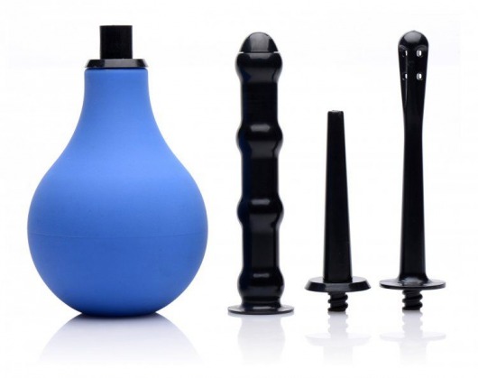 Анальный душ с 3 насадками Premium One-way Valve Anal Douche Set - XR Brands - купить с доставкой в Петропавловске-Камчатском