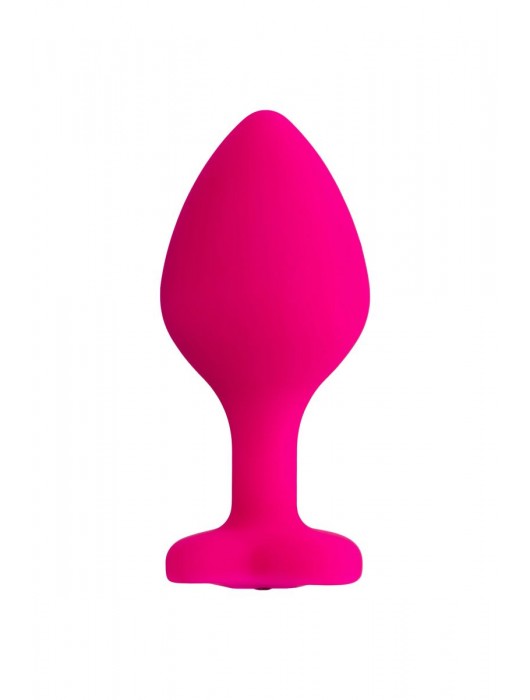 Розовая анальная втулка Diamond Heart с прозрачным кристаллом - 8 см. - ToyFa - купить с доставкой в Петропавловске-Камчатском