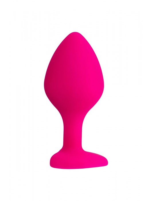 Розовая анальная втулка Diamond Heart с прозрачным кристаллом - 8 см. - ToyFa - купить с доставкой в Петропавловске-Камчатском