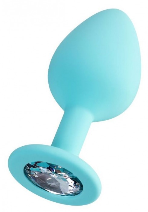 Мятная анальная втулка Brilliant с прозрачным кристаллом - 8 см. - ToyFa - купить с доставкой в Петропавловске-Камчатском