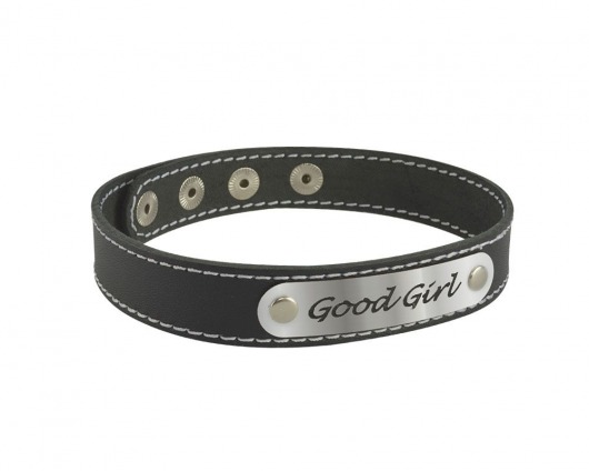Чокер с белой строчкой Good Girl - Sitabella - купить с доставкой в Петропавловске-Камчатском