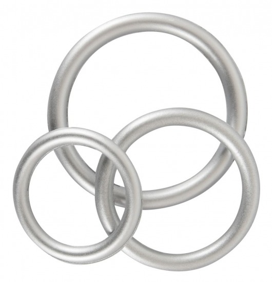 Набор из 3 эрекционных колец под металл Metallic Silicone Cock Ring Set - Orion - в Петропавловске-Камчатском купить с доставкой