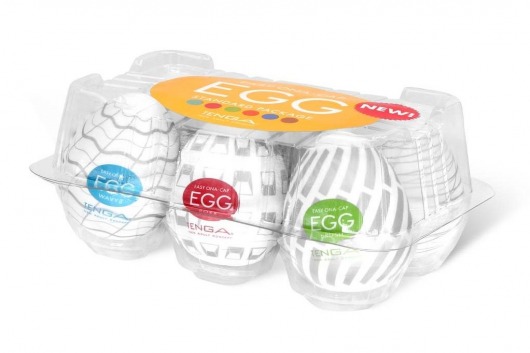 Набор из 6 мастурбаторов Tenga EGG Easy Beat с различным рельефом - Tenga - в Петропавловске-Камчатском купить с доставкой