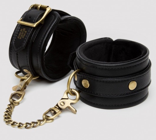 Черные оковы на ноги Bound to You Faux Leather Ankle Cuffs - Fifty Shades of Grey - купить с доставкой в Петропавловске-Камчатском