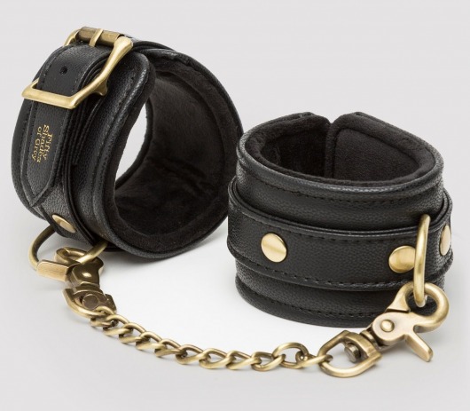 Черные наручники Bound to You Faux Leather Wrist Cuffs - Fifty Shades of Grey - купить с доставкой в Петропавловске-Камчатском