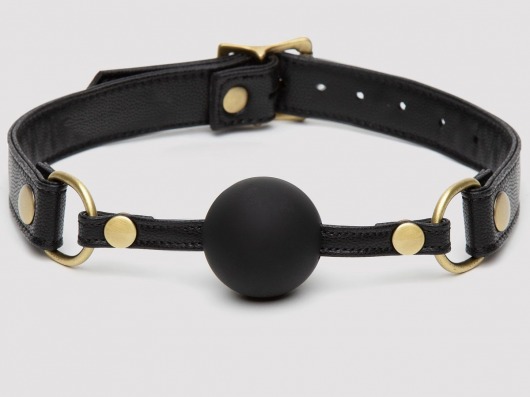Черный кляп-шар Bound to You Faux Leather Ball Gag - Fifty Shades of Grey - купить с доставкой в Петропавловске-Камчатском