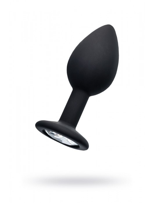 Черная анальная втулка с прозрачным стразом - 7,2 см. - POPO Pleasure - купить с доставкой в Петропавловске-Камчатском